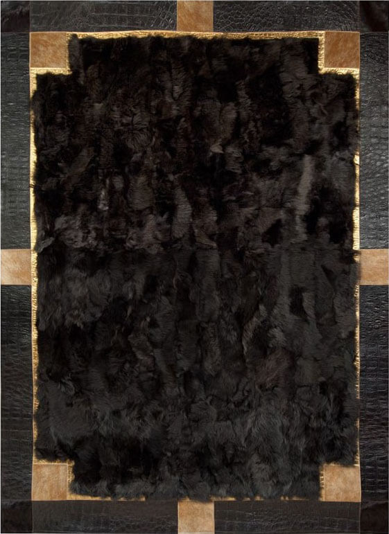 Tuscany Brown/Gold Real Fur Rug | Size: 8' 10