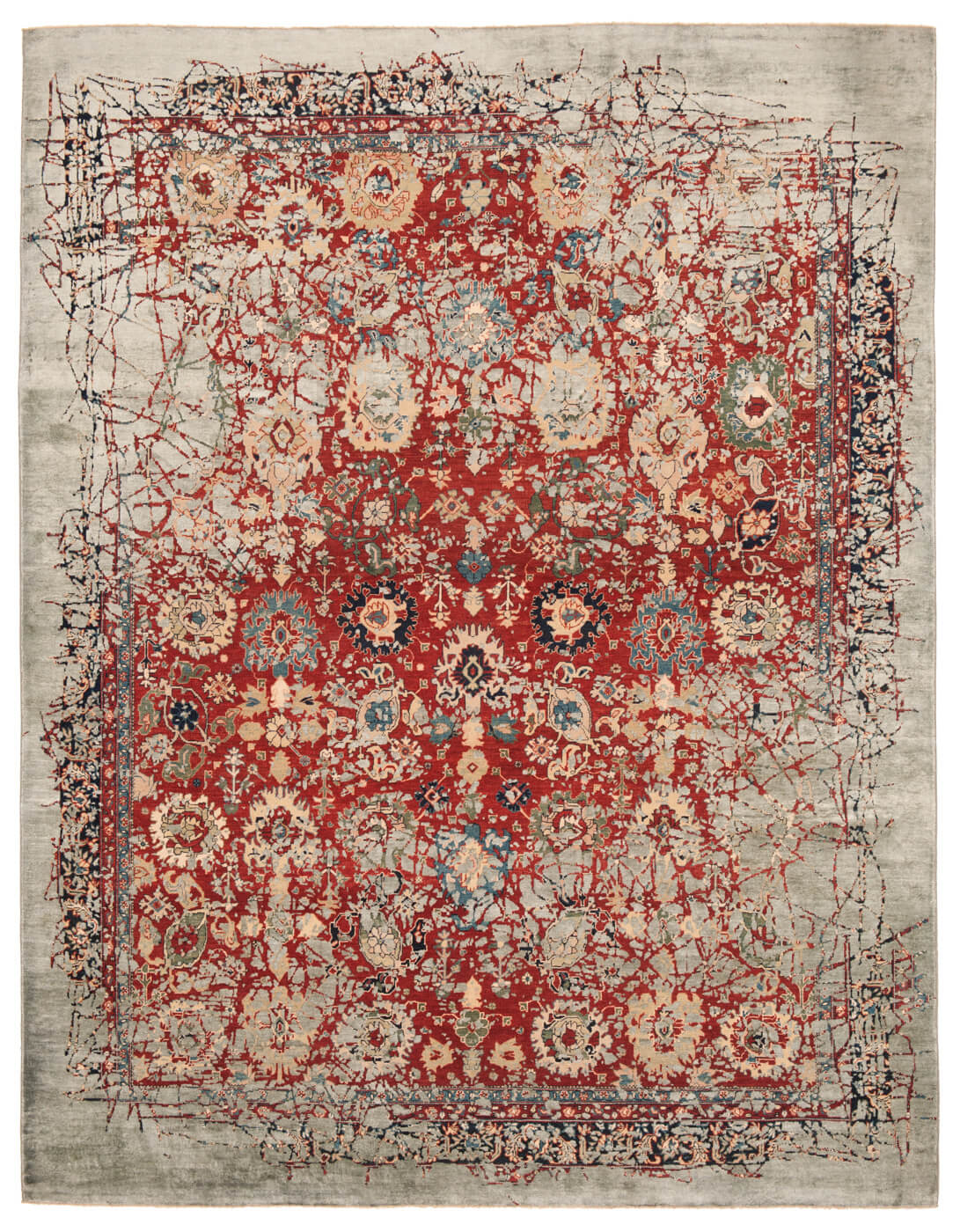 Faded effect Hand Knotted Vintage Rug