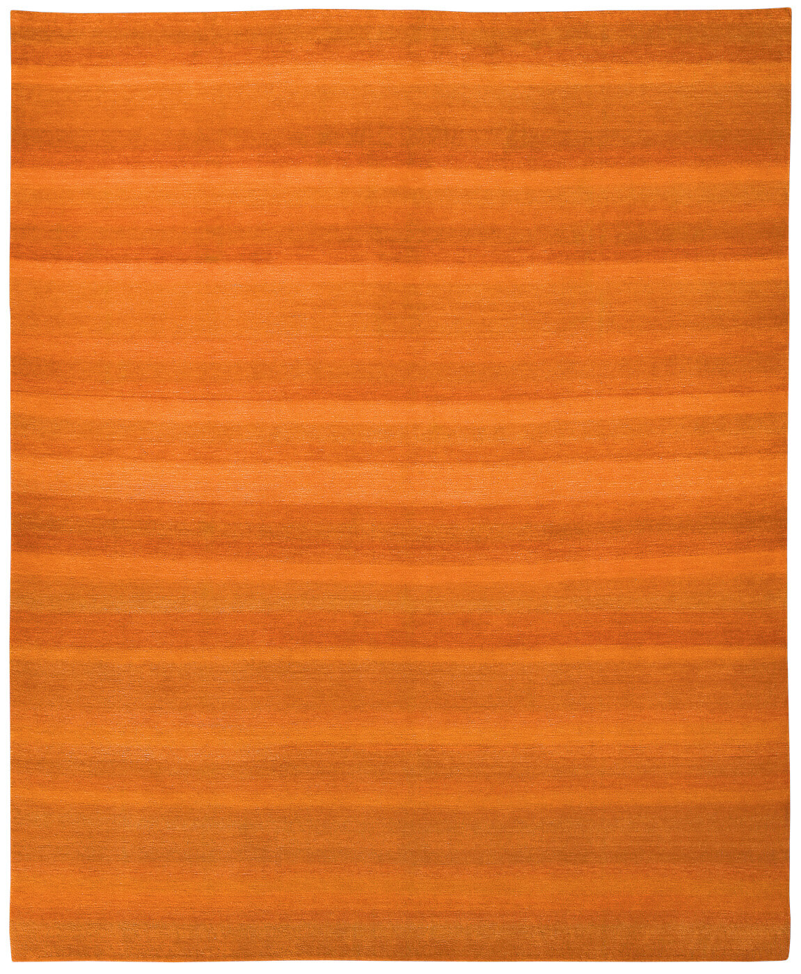 Hand-Knotted Wool Orange Stripes Rug