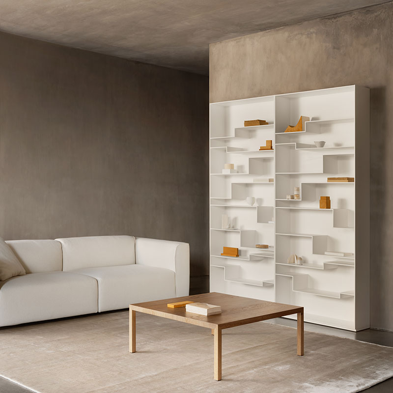 Melody Italian Crafted Bookcase | Backrest: Matt Lacquered White X042