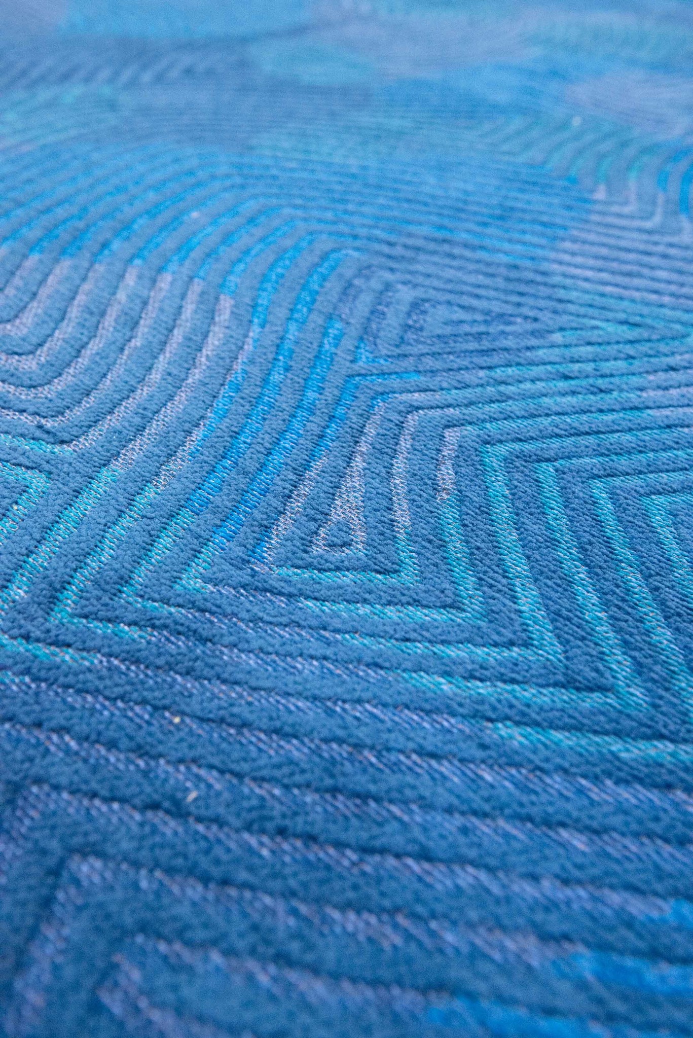 Blue Flatwoven Rug ☞ Size: 2' 7" x 5' (80 x 150 cm)