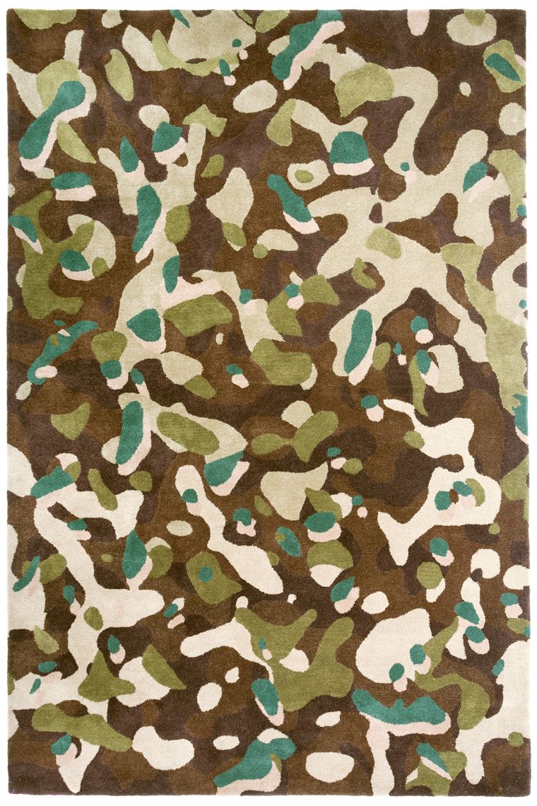 Camouflage Macro Brown Rug