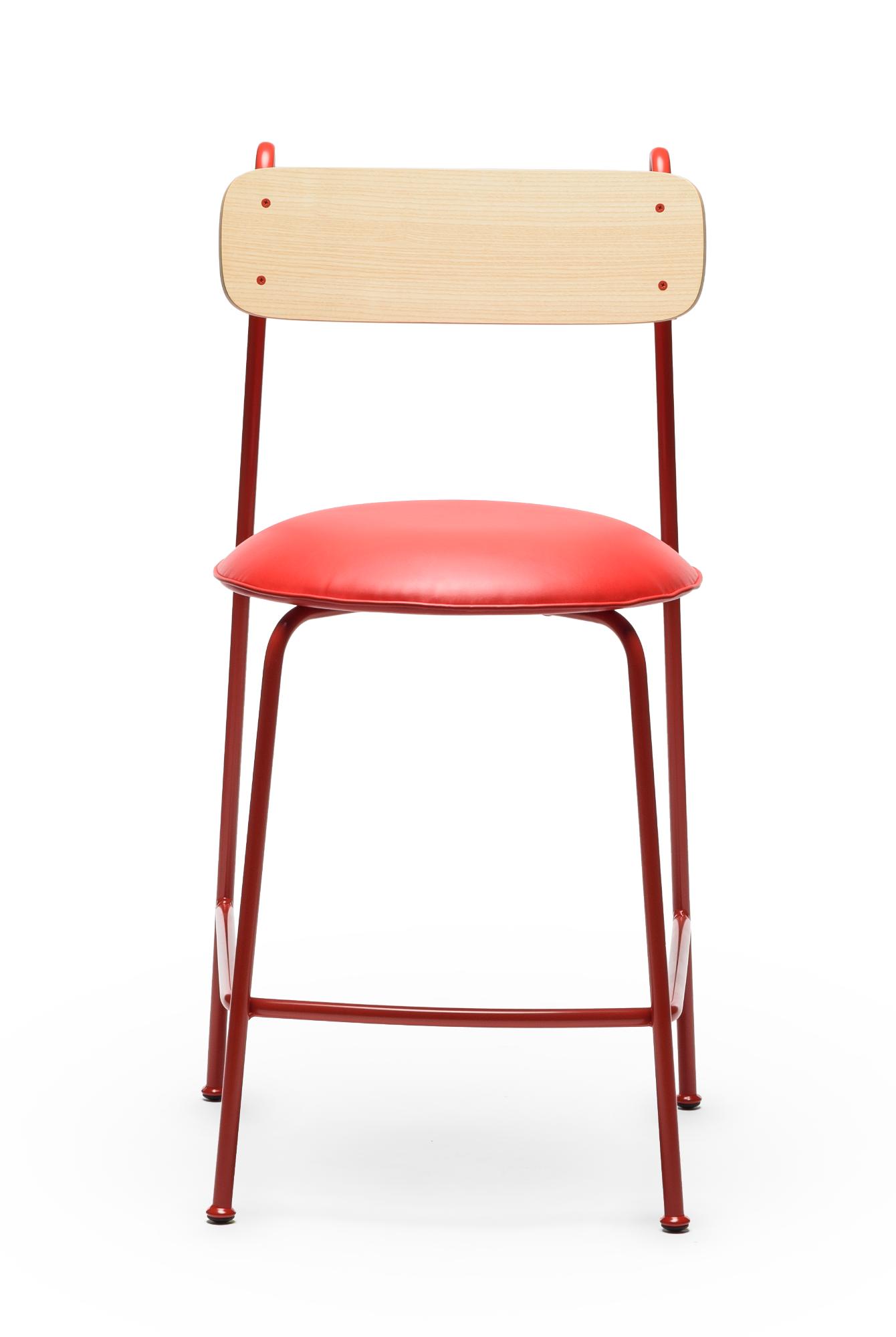 Lena SG-65 Red Ash Wood Bar Chair