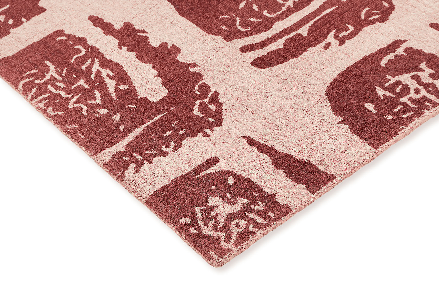 Woodblock Red Designer Rug