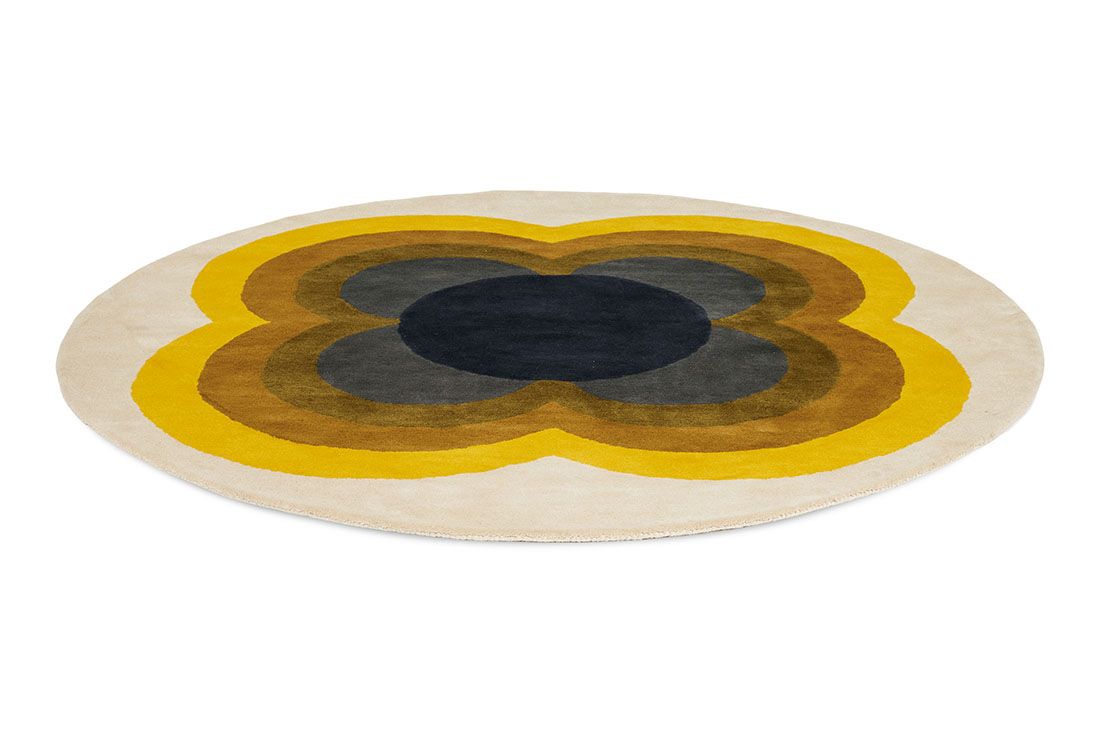 Sunflower Yellow Circle Hand-Tufted Rug ☞ Size: Round 5' (Ø 150 cm)