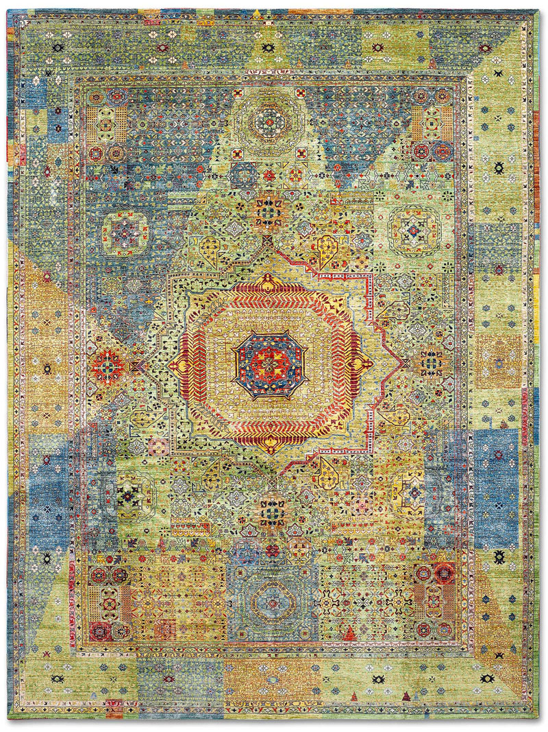 Cosmic Green Hand Knotted Rug