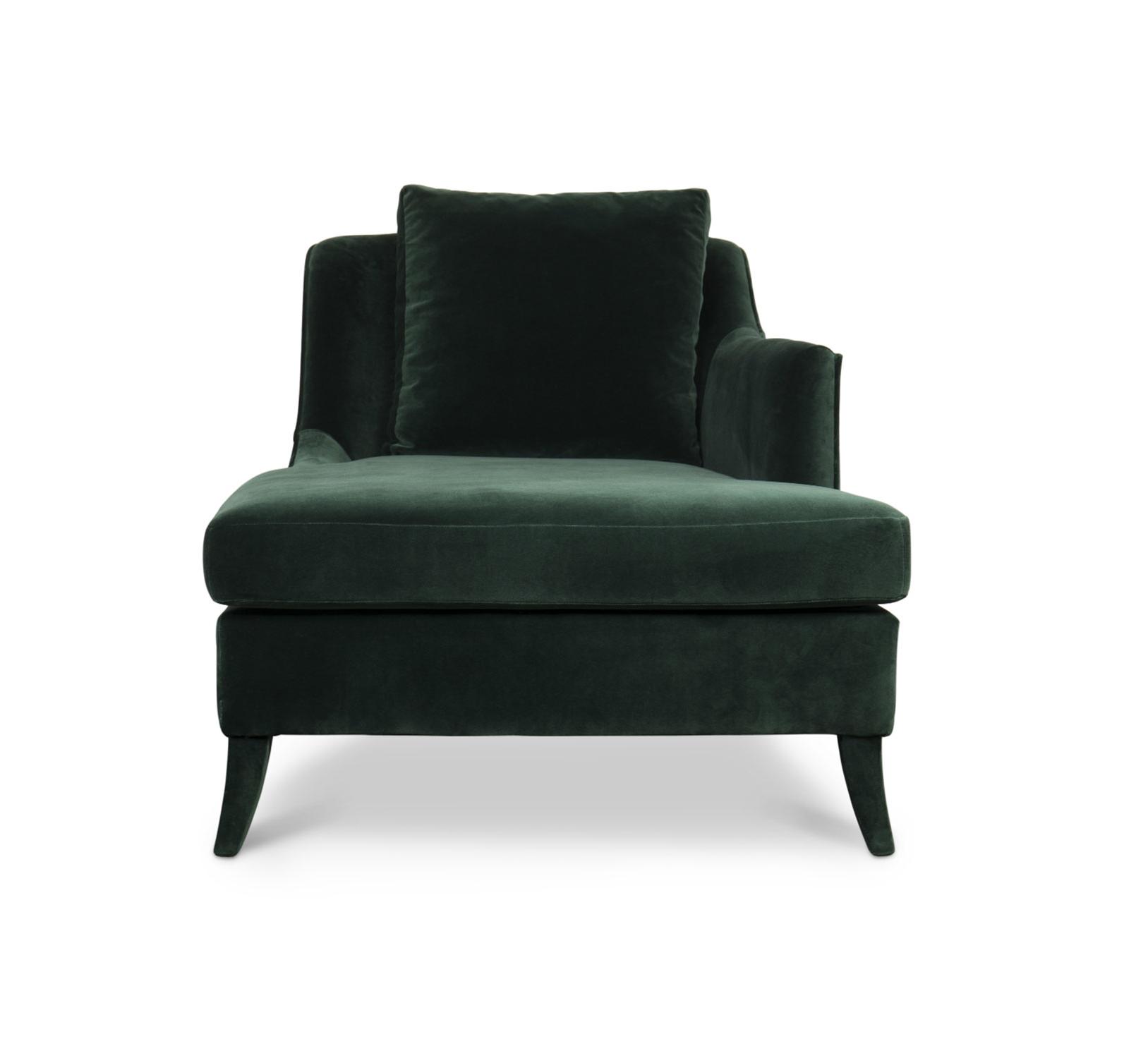 Plush Velvet Chaise Longue
