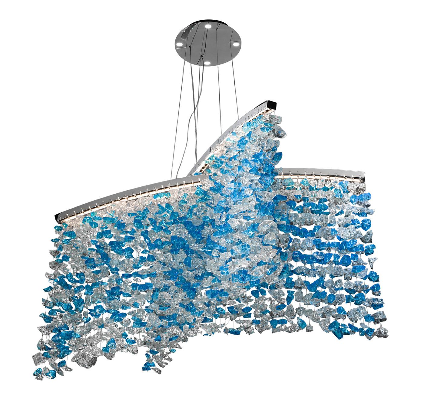 Chandelier with Blue Murano Glass