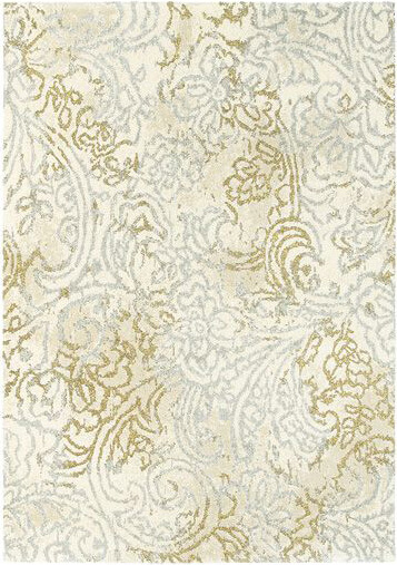 Hermitage Adore Gold / Cream / Beige Premium Rug ☞ Size: 6' 7" x 9' 2" (200 x 280 cm)