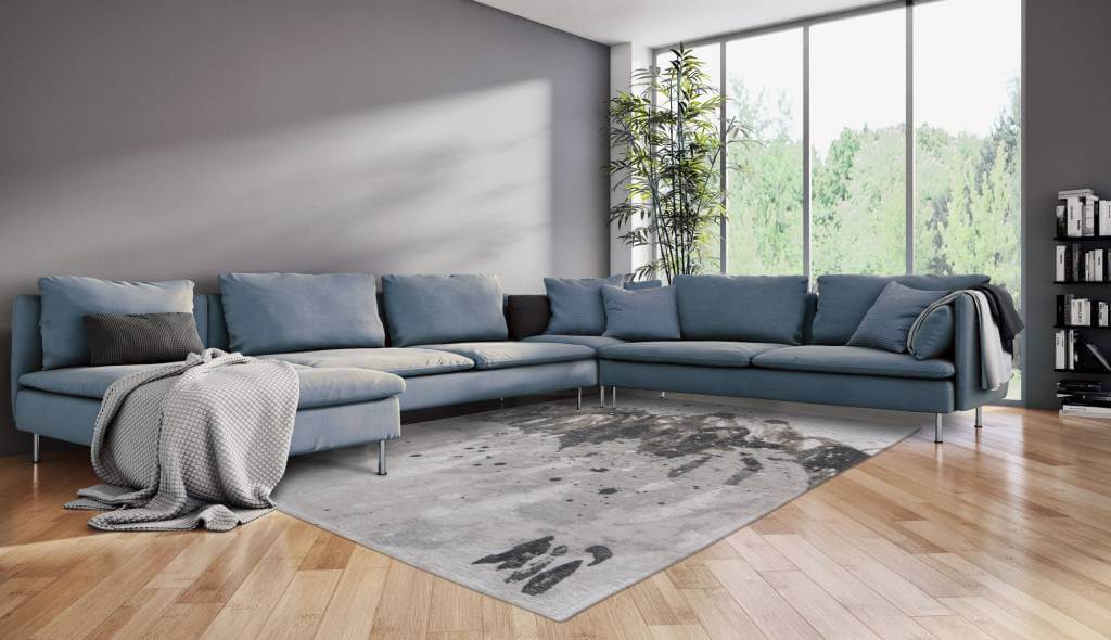 Jacquard Grey Waves Premium Rug | Size: 1' 12