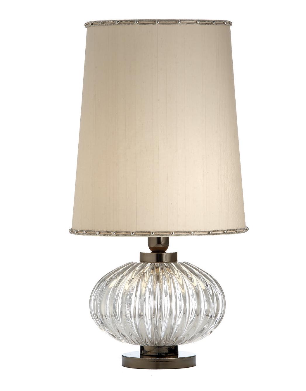 Murano Glass Table Lamp in Dark Nickel