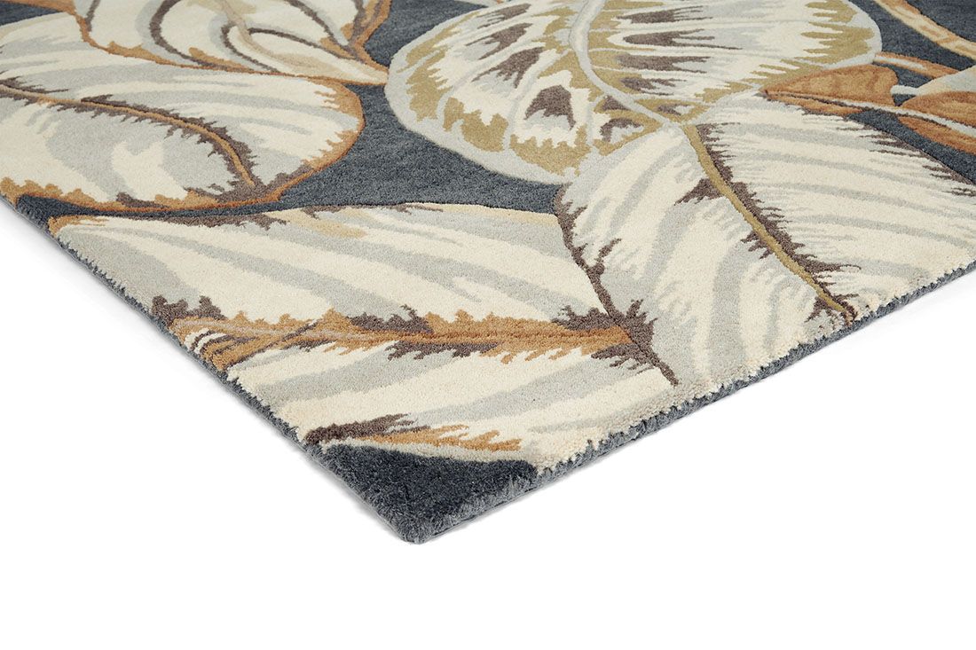 Calathea Charcoal Handwoven Rug