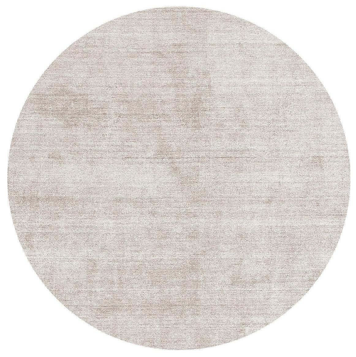 Round Off-White Silk Rug