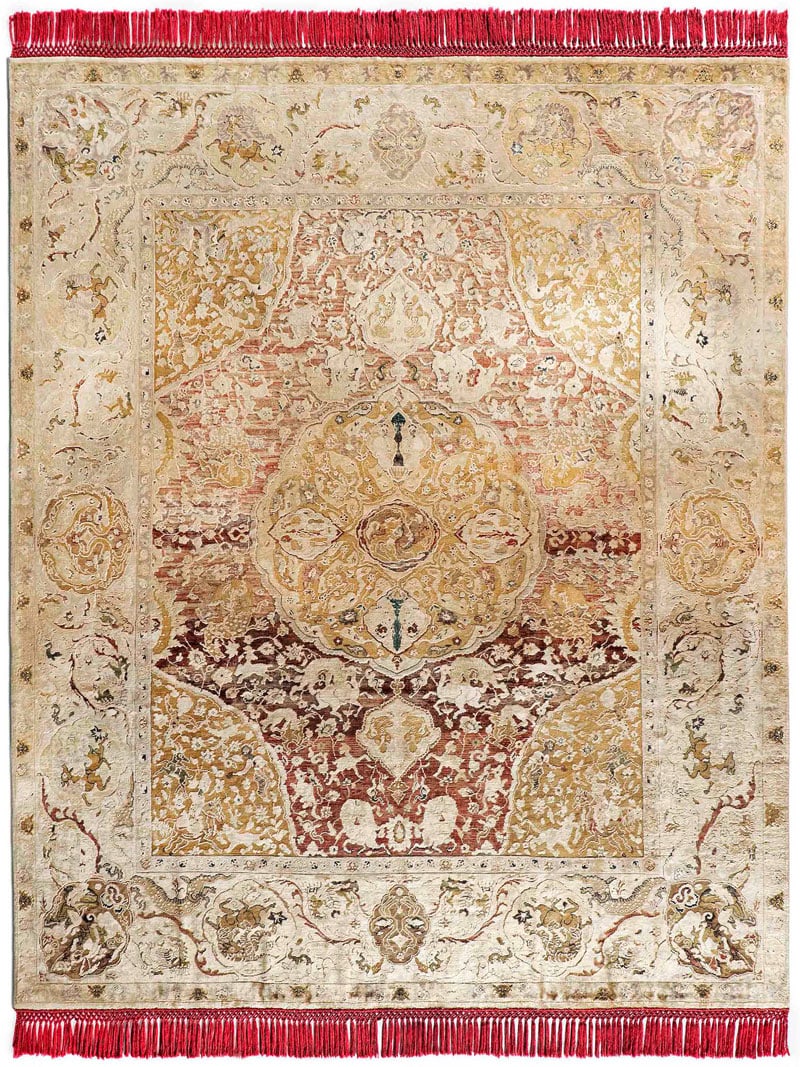 Gold Hand Knotted Rug