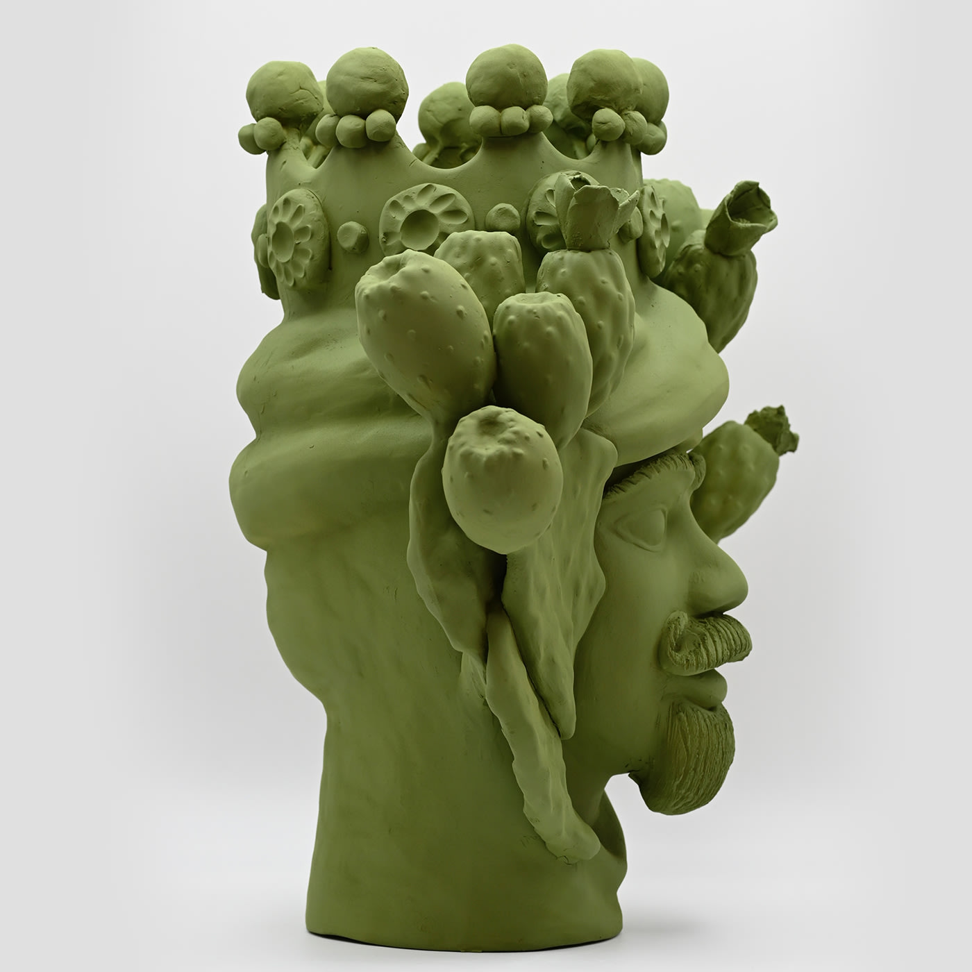 Moor's Head Green Handmade Sculpture