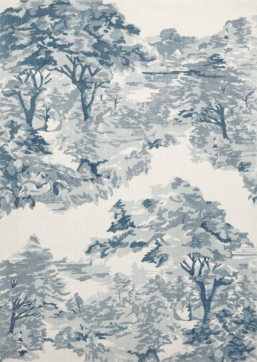 Landscape Light Blue Designer Rug ☞ Size: 4' 7" x 6' 7" (140 x 200 cm)