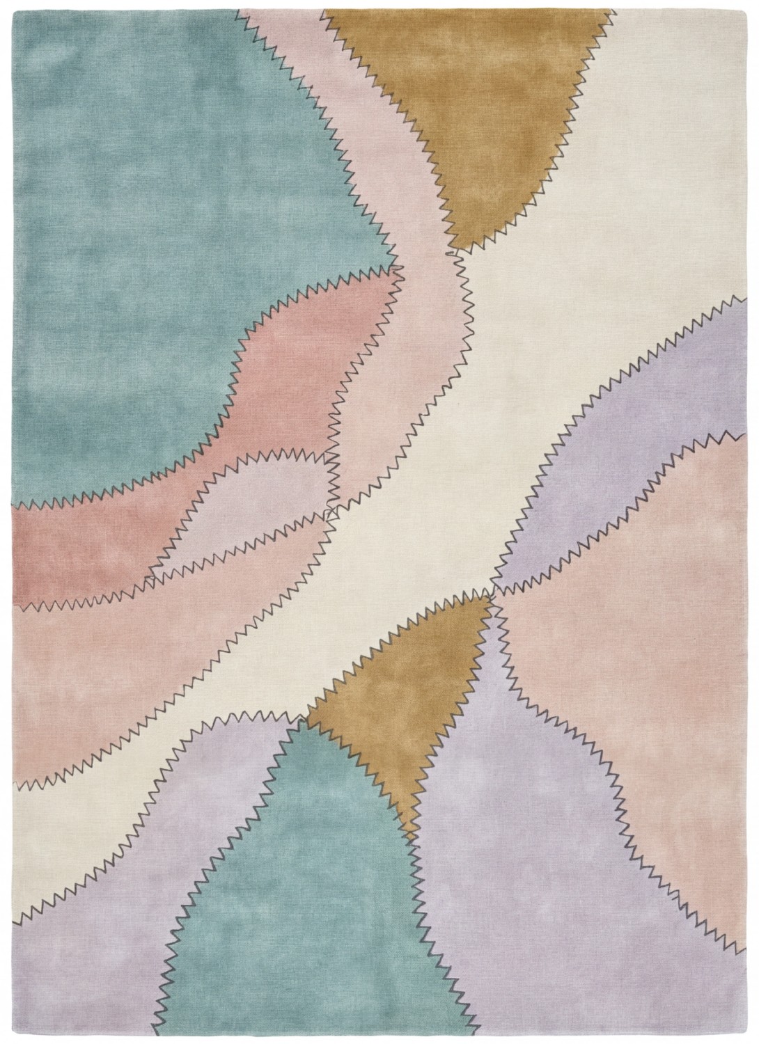 Pastel Collage Rose Handcrafted Rug