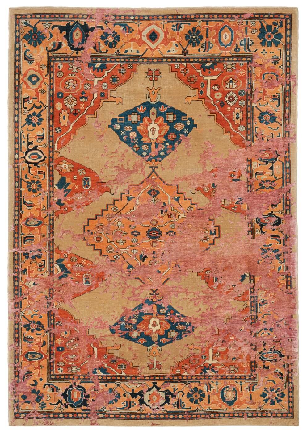 Red Hand Knotted Wool & Silk Rug