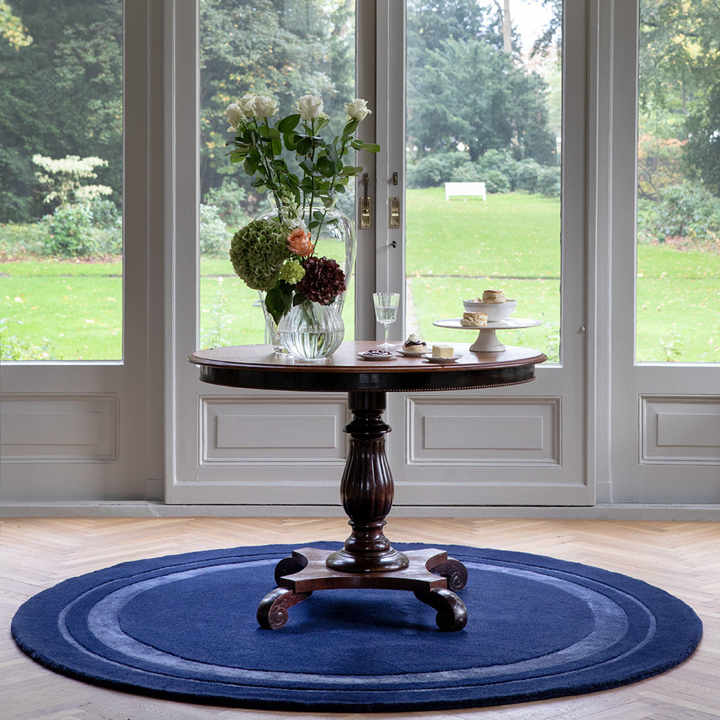 Redbrook Blue Round Rug