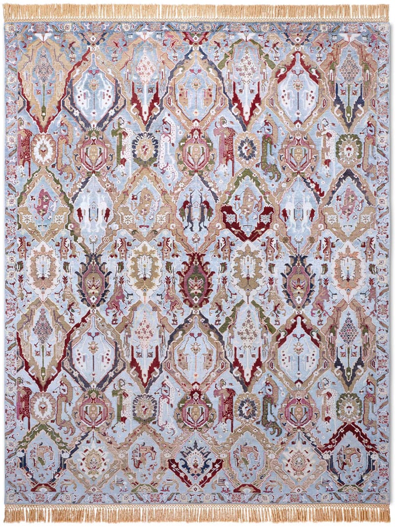 KavaBagh Blue Hand-Woven Rug