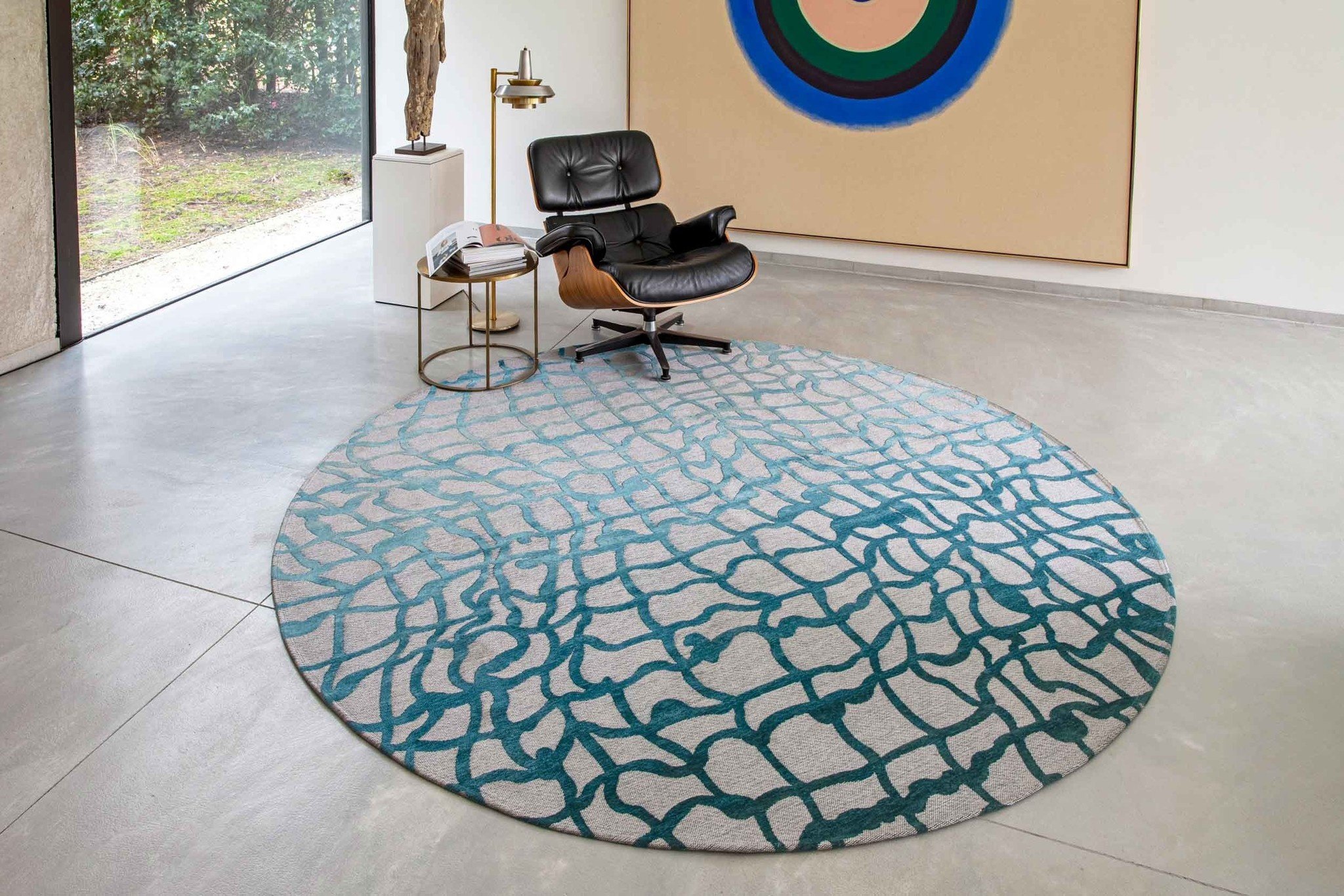 Blue Marine Round Rug