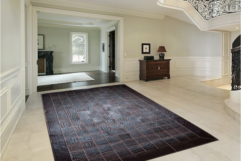 Demis Brown Leather Rug