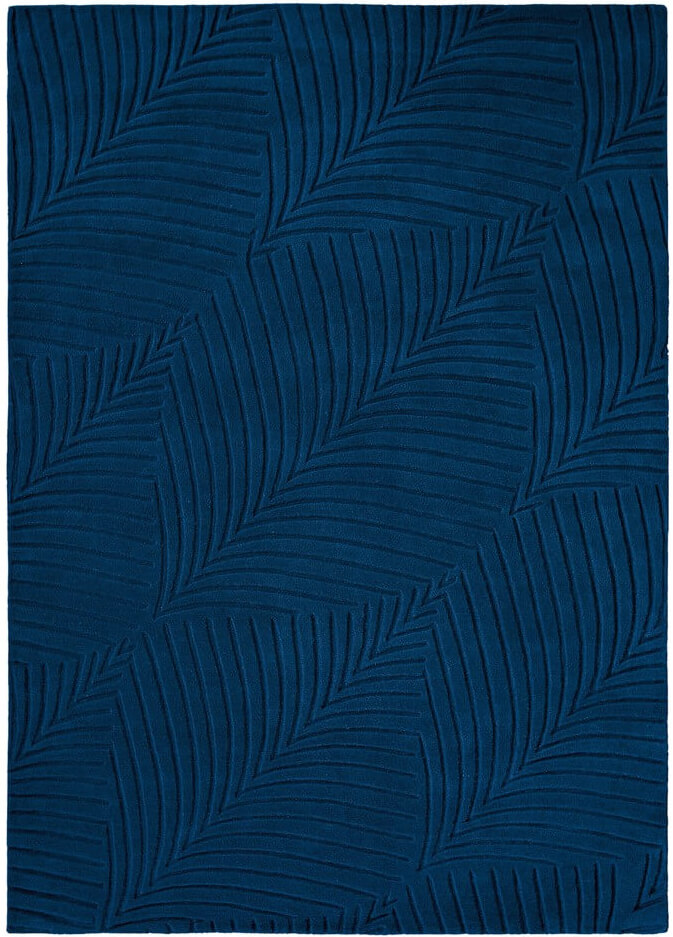 Blue Wool Embossed Rug