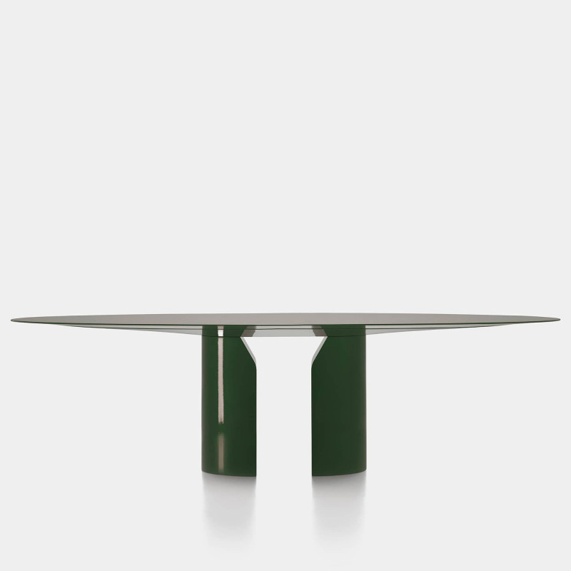 NVL Premium Italian Table ☞ Structure: Gloss Lacquered - English Green ☞ Top: Gloss Lacquered - English Green
