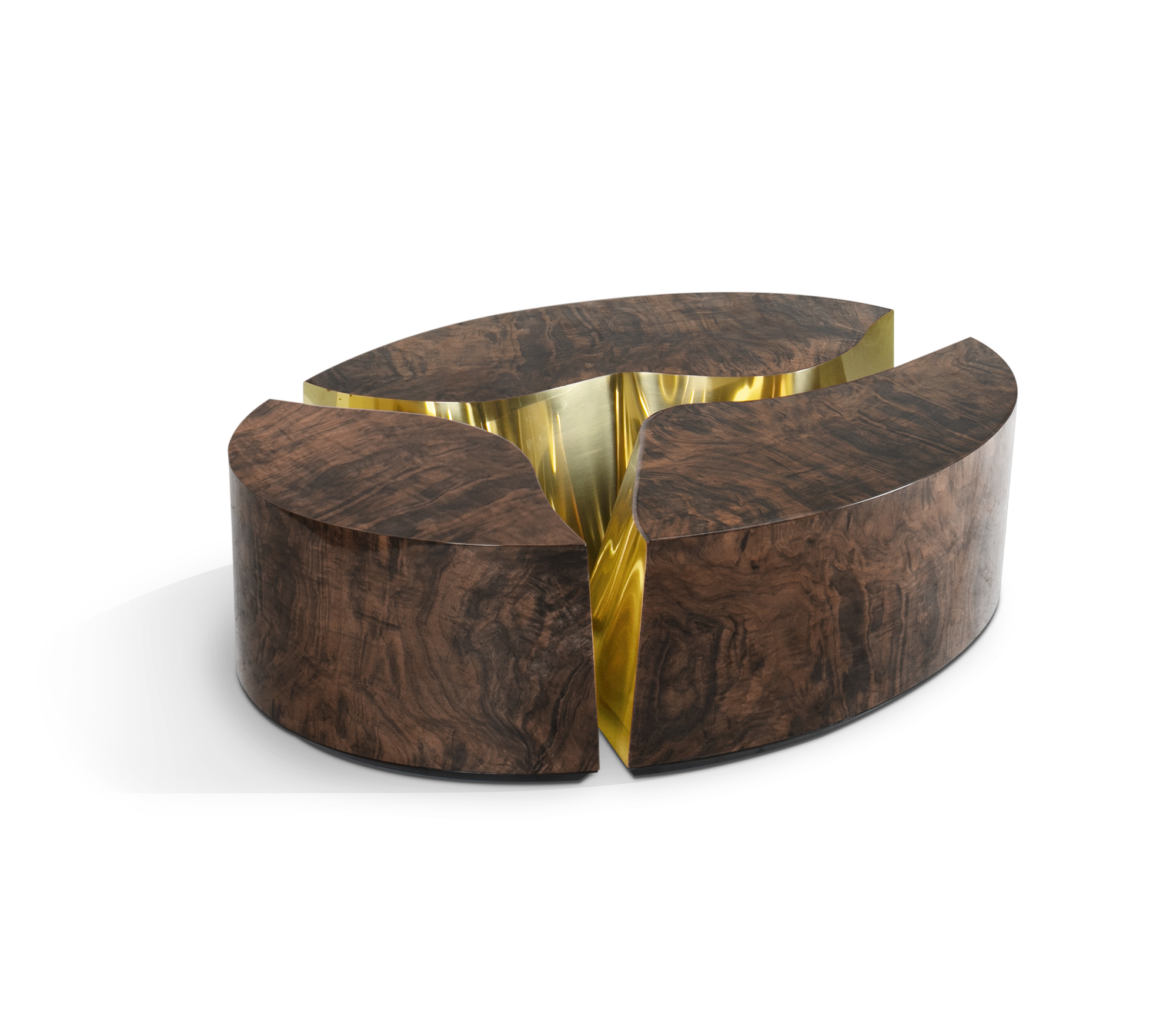 Fissure Oval Walnut Coffee Table
