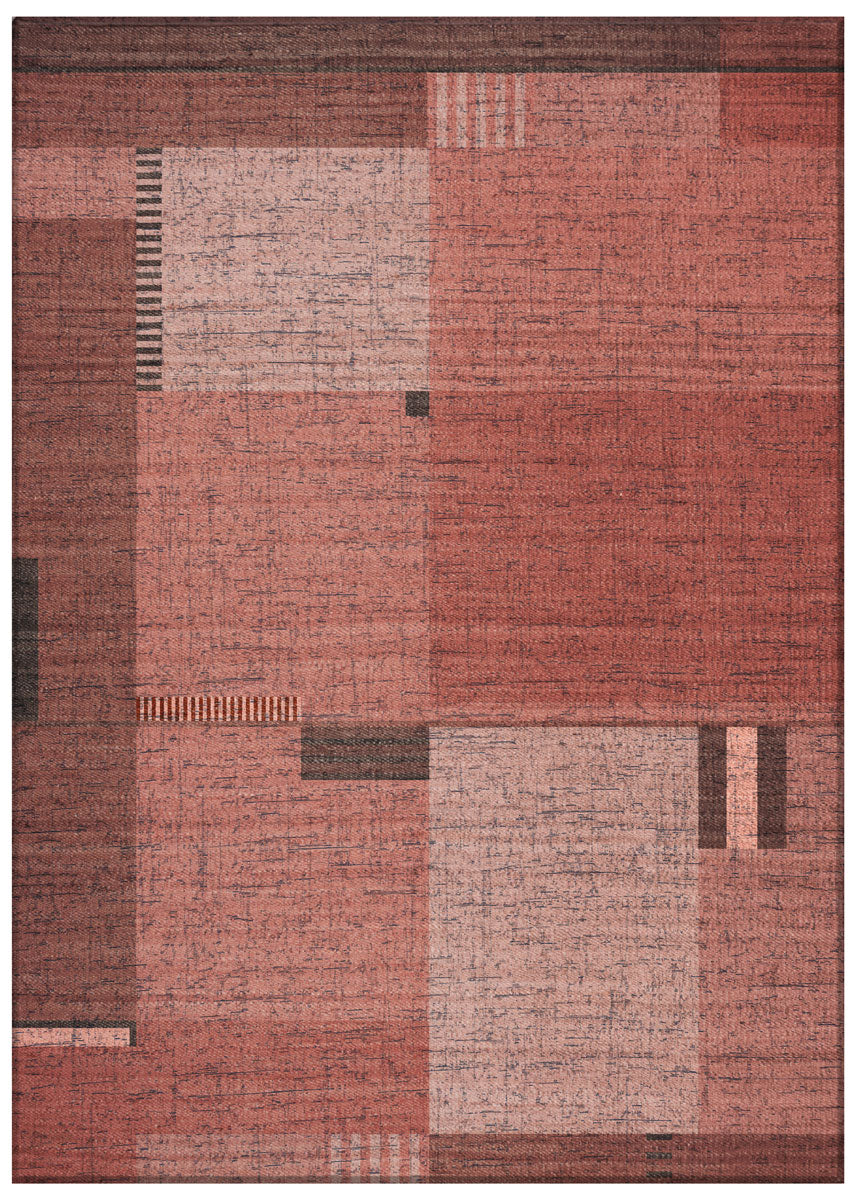 Jacquard Geometric Red Rug