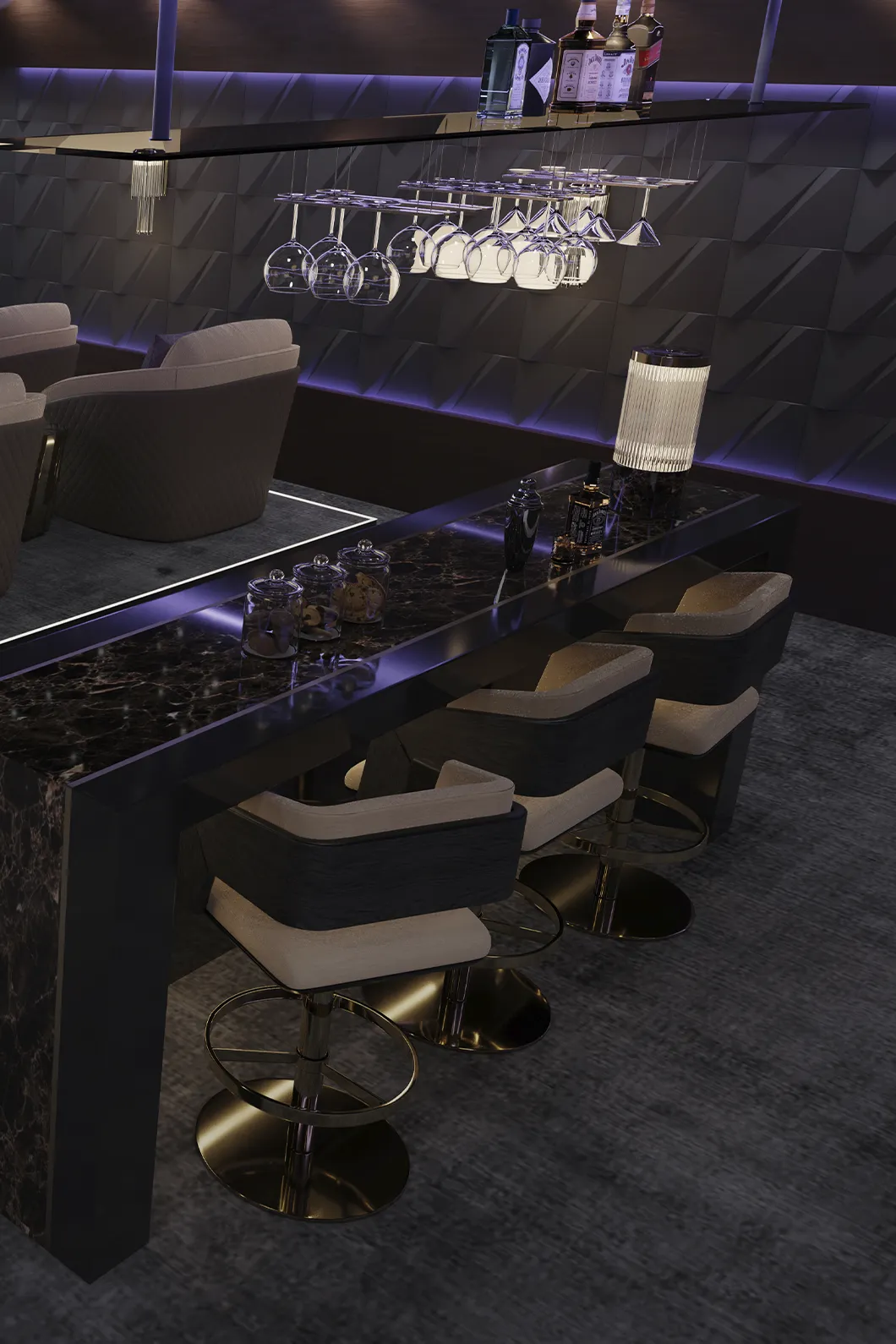 Crown Swivel Bar Chair