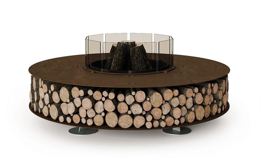 Zero Steel Luxury Outdoor Fire Pit | Finishing: Inox | Dimensions: Ø 300 cm