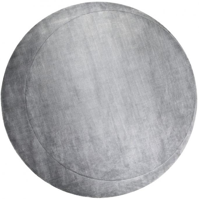 Luna Grey Round Hand-Woven Rug ☞ Size: Round 5' 7" (Ø 170 cm)