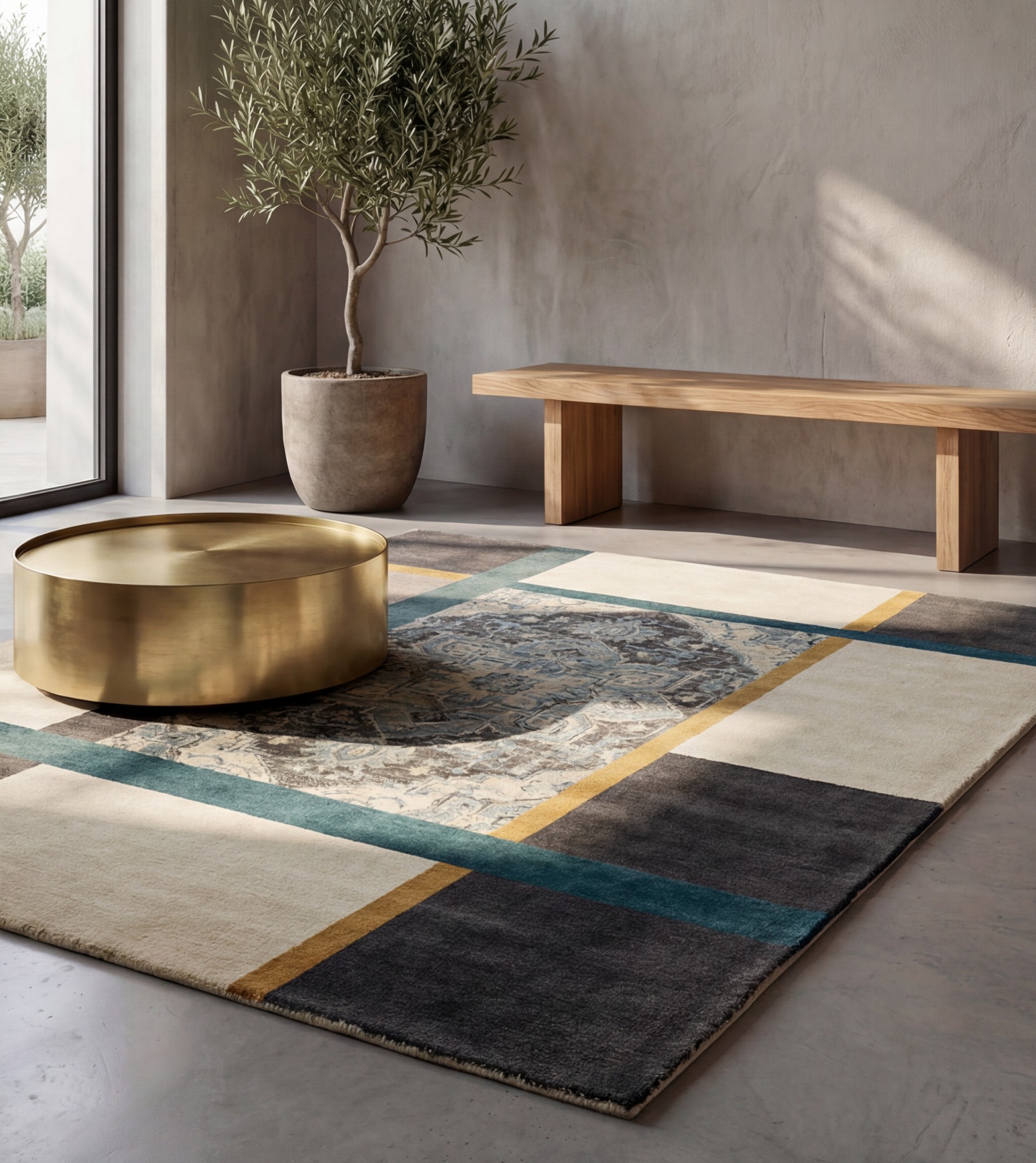 Central Medallion Handcrafted Rug