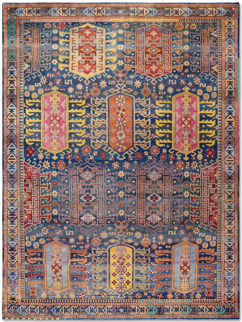 Original Natural Blue Hand Woven Rug