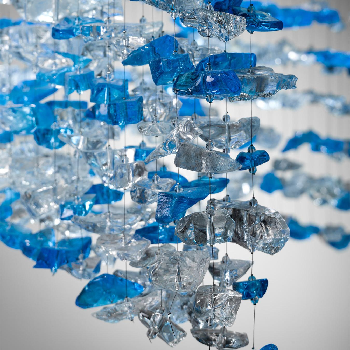 Chandelier with Blue Murano Glass