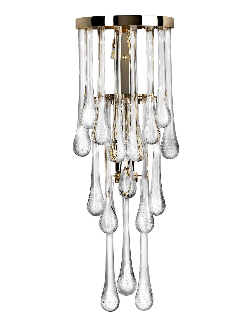 Modern Wall Sconce with Murano Glass Drops