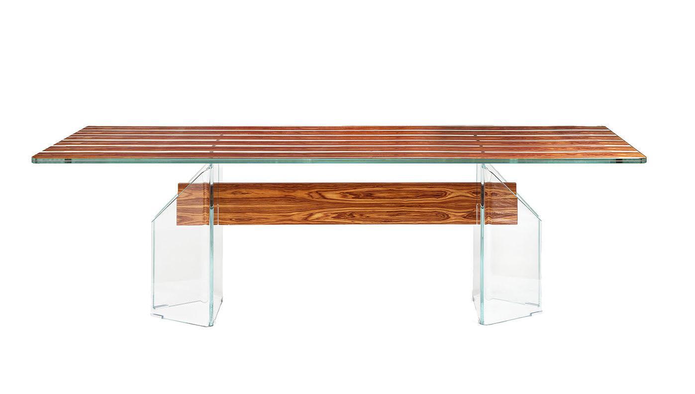 Parigi Wood & Glass Dining Table