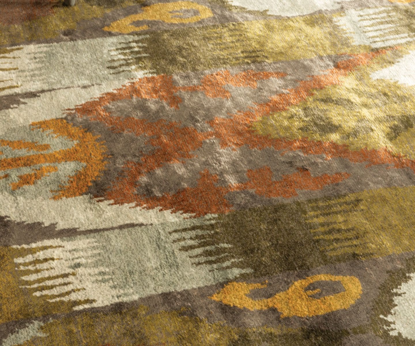 Designer Hand Made Green Rug
