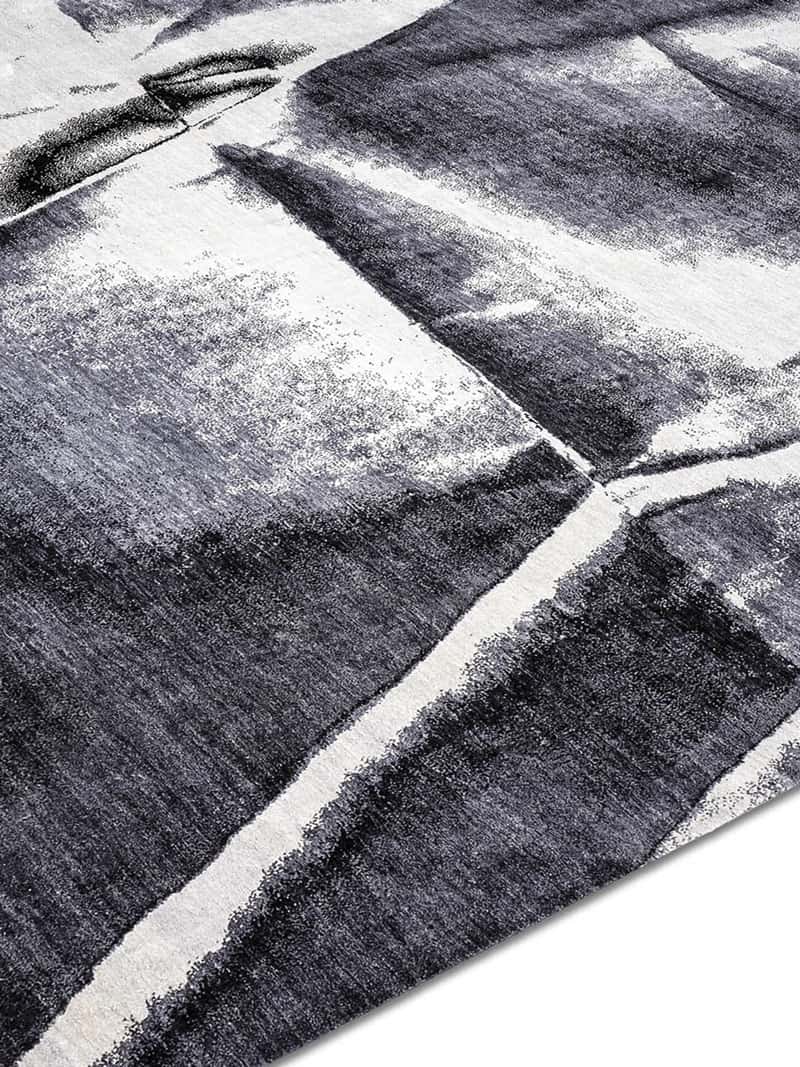 Black & White Hand Knotted Rug
