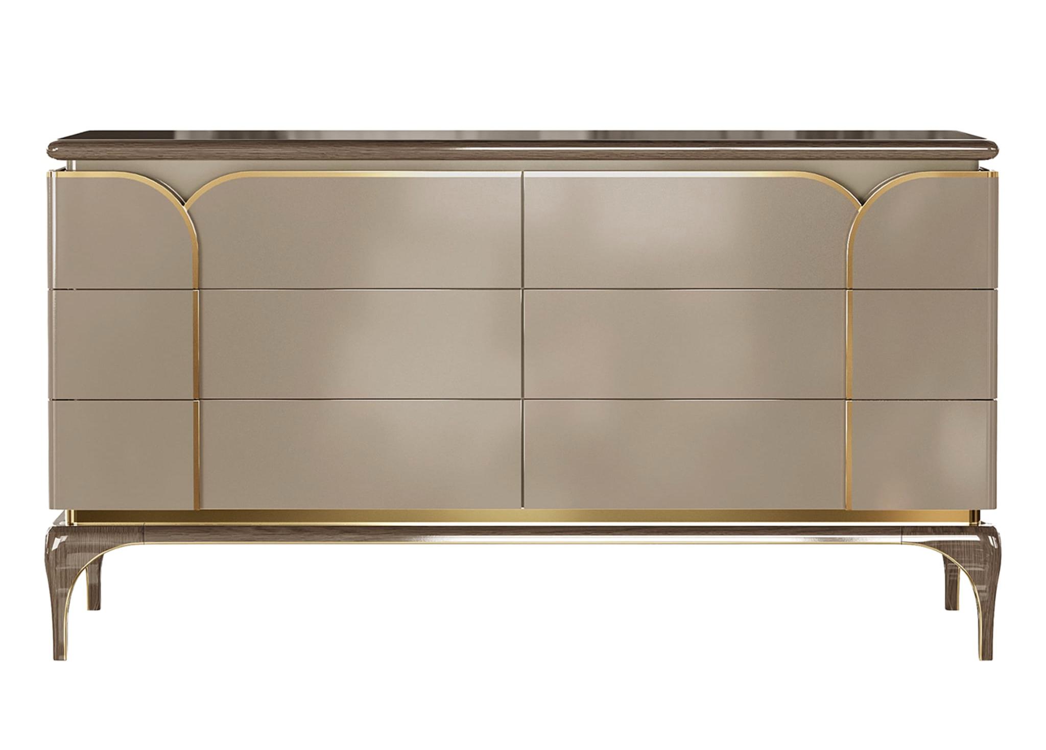 Luxury Beige 4-Door Dresser