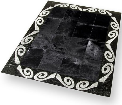 Black & Silver Cowhide Rug