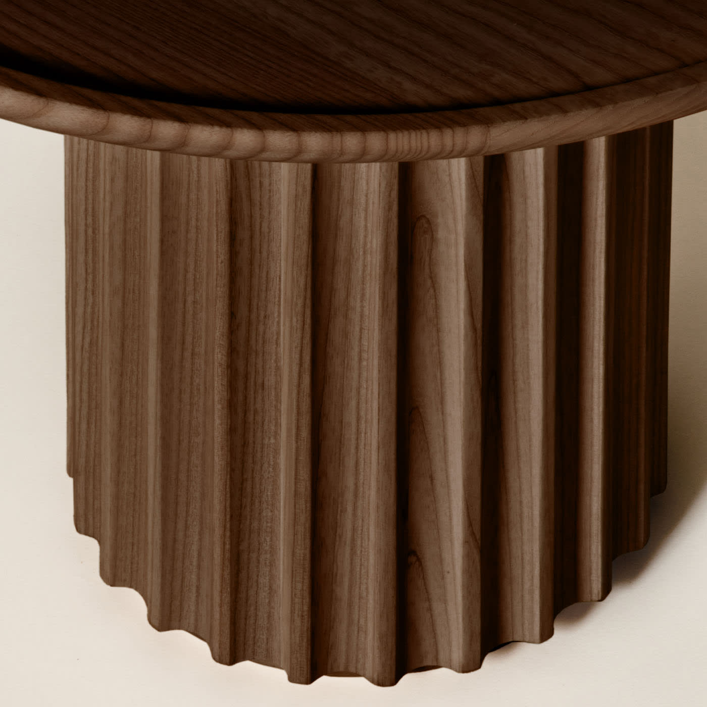Capitello Brown Ash Coffee Table ☞ Dimensions: Ø 40 cm