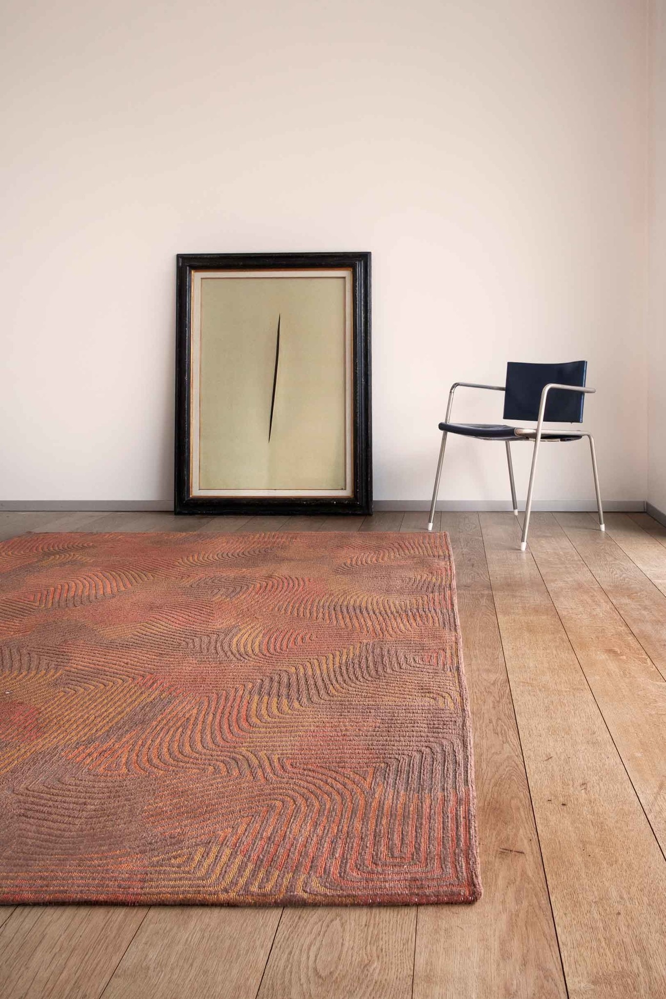 Brown Waves Flatwoven Rug ☞ Size: 6' 7" x 9' 2" (200 x 280 cm)