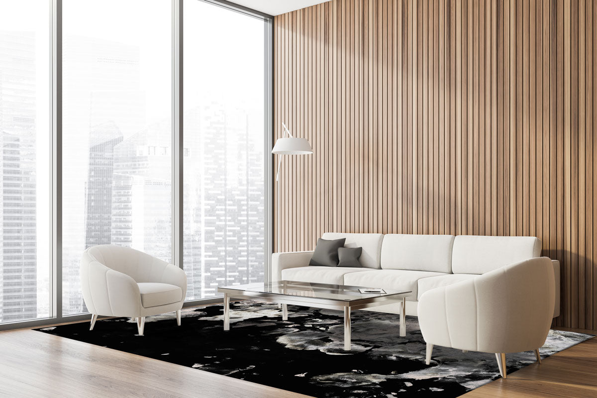 Late Black Puddle Flatwoven Rug