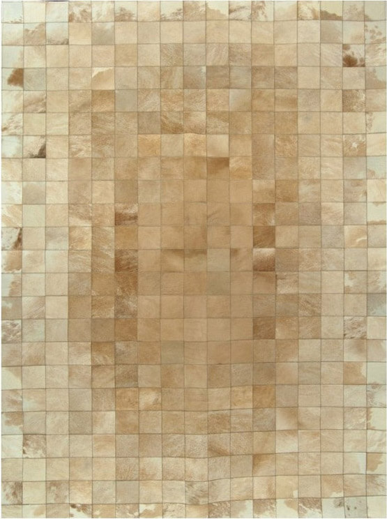 Mosaic Beige Cowhide Rug | Size: 4' 7