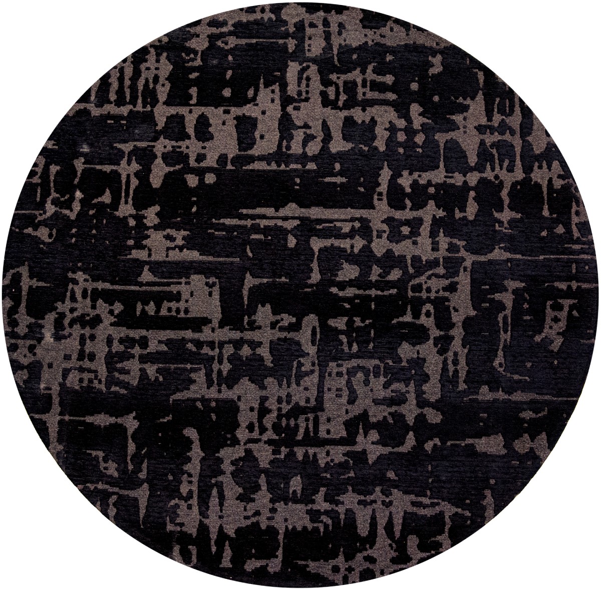 Black Water Round Rug