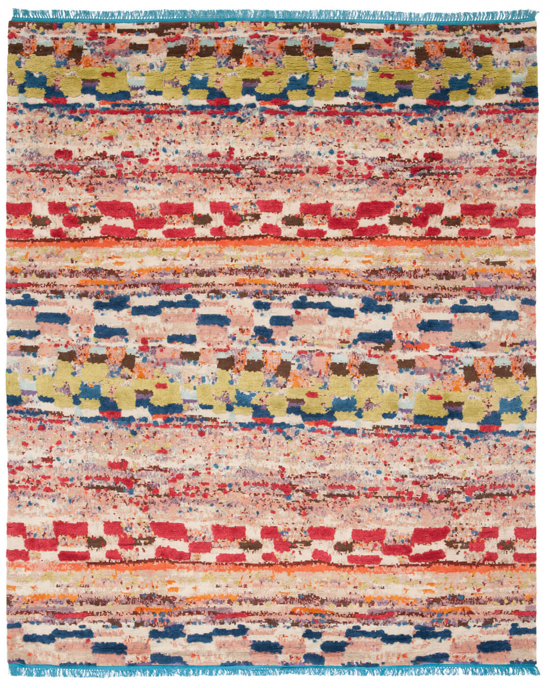 Hand-knotted Wool & Silk Multicolour Rug