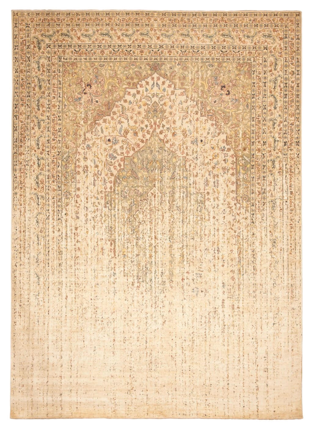 Tabriz Hand-knotted Beige Rug