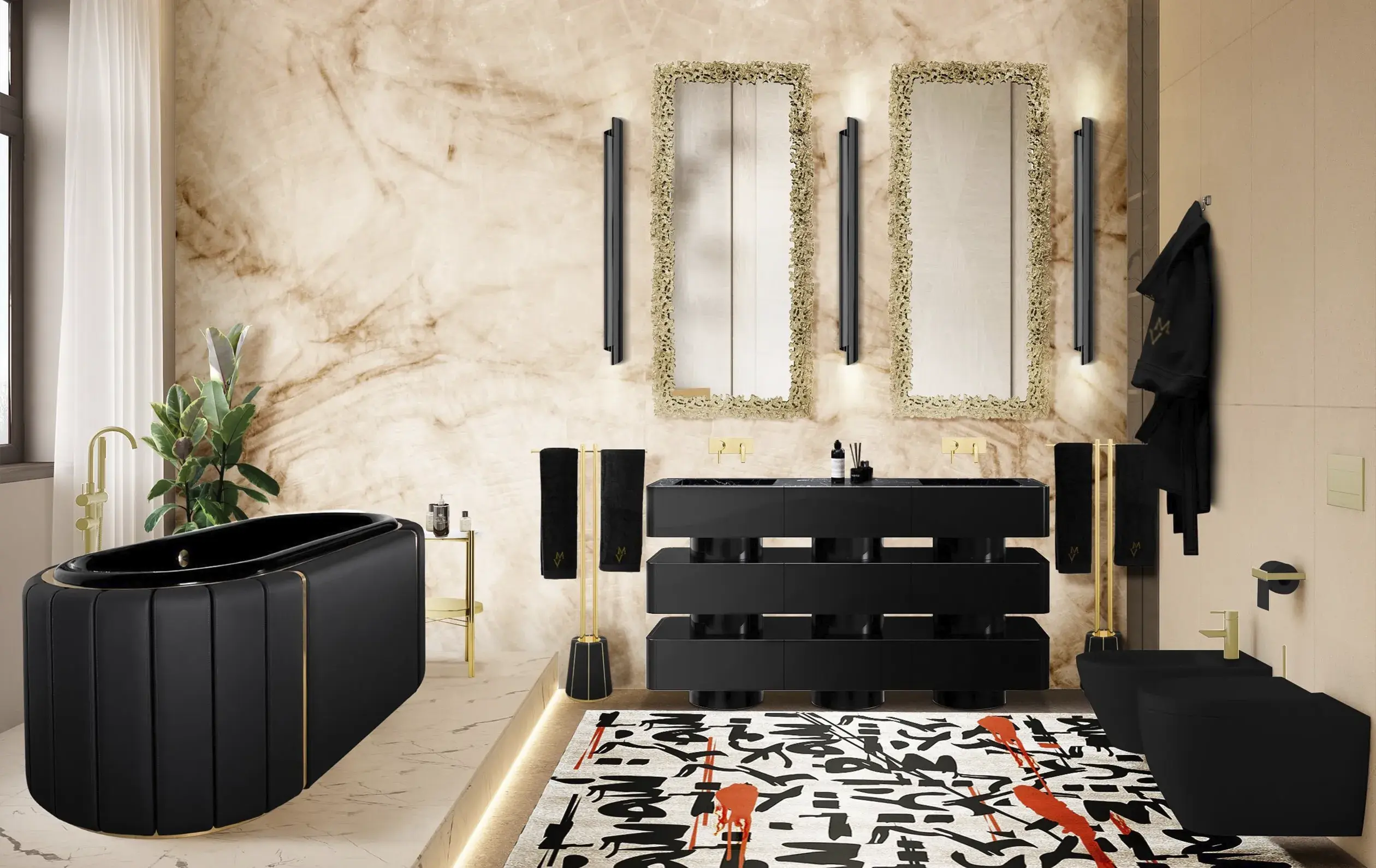 Regal Soak Black Bathtub